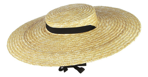 Sombrero De Paja De Ala Ancha Para Mujer, Con Cinta Larga, G