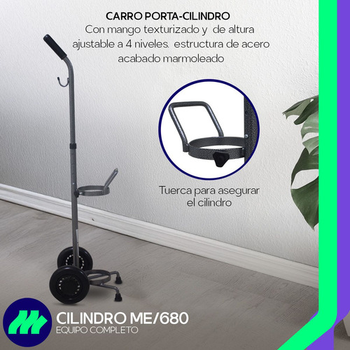 Tanque De Oxigeno 680 Lts Portatil Carrito Kit Completo