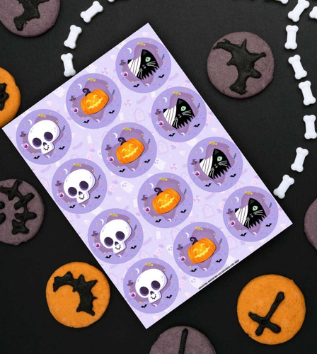 Imagen 1 de 2 de Stickers Autoadhesivos Halloween X10 Planchas