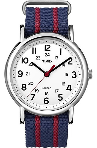 Relógio unissex Timex Light Indiglo Facturamo, pulseira de lona colorida