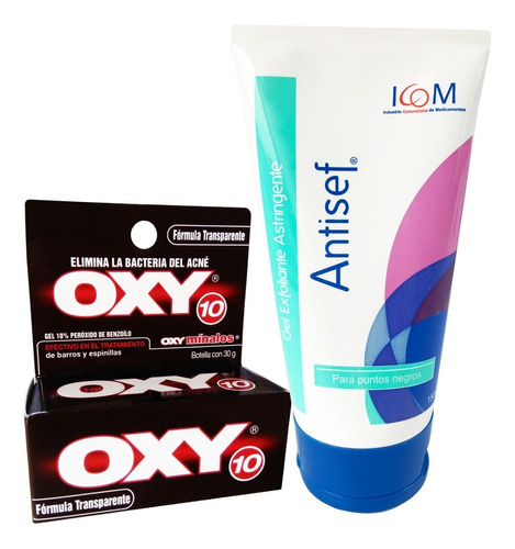 Oxy 10% Transparente 30g + Gel Limpiador Exfoliante Puntos N Tipo de piel Todo tipo de piel