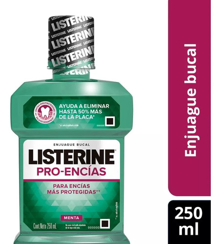 Enjuague bucal Listerine Pro-encías sabor a menta 250mL