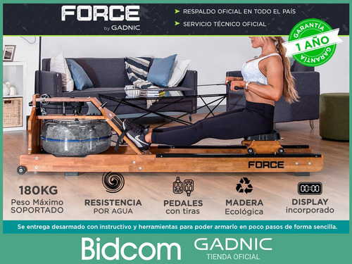 Imagen 2 de 10 de Simulador De Remo Gadnic Fit Agua Fitness Aerobico Madera