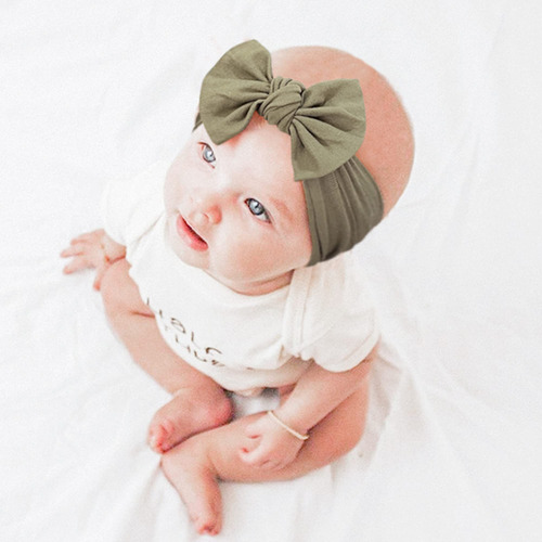 Set Diademas Niñas Bebes Turbante Moño Banda Elástica Moda F