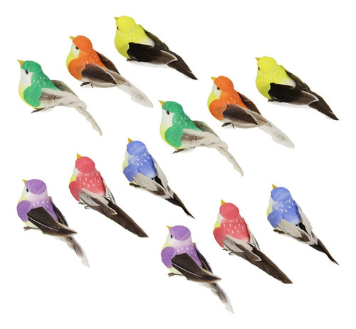 12 Piezas De Muñecas De Pájaros Artificiales Realistas,