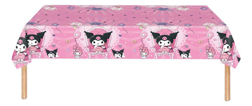 Kuromi Mantel De Plástico Rectangular 108*180cm Color Rosa Kuromi Tablecloth