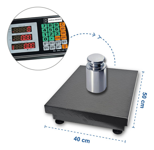 Balança Plataforma Digital 400kg S/coluna Com Garantia. Cinza