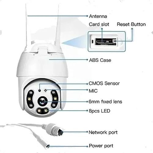 Imagen 6 de 10 de Camara Ip Wifi Exterior 1080p Inalambrica Hd