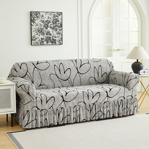 Protector Cubre Sofa Fundas Elástico Lavable Ajustable Gris-loto Vegetariano Lisa S-asiento Individual