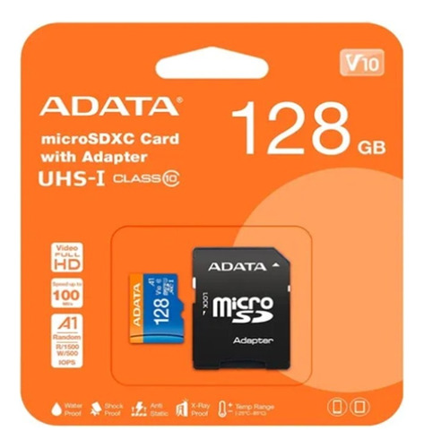 Memoria Adata 128gb Ausdx128guicl10a1-ra1 Premier Adapter