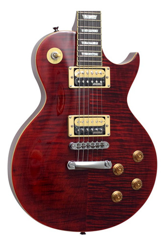 Guitarra Les Paul Vintage V100 Transparent Wine Red Regulado Material Do Diapasão Lignum Rosa Orientação Da Mão Destro