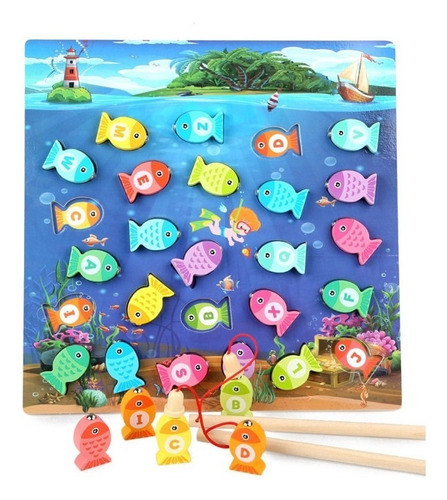 Juego De Pesca Magnético De Madera