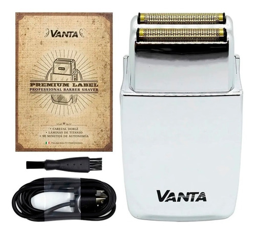 Afeitadora Shaver Vanta Premium Label Cromada Barberia 6c