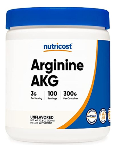 Polvo De Arginina Akg Nutricost 300 Gramos De Aakg 3g Por Po