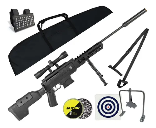 Carabina De Pressão Sniper Black Ops 5.5mm Gr 60kg E Luneta Preto 5.5 ...