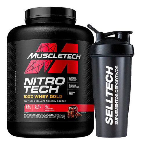 Proteína Muscletech Nitro Tech 100% Whey Gold 5 Lb Chocolate