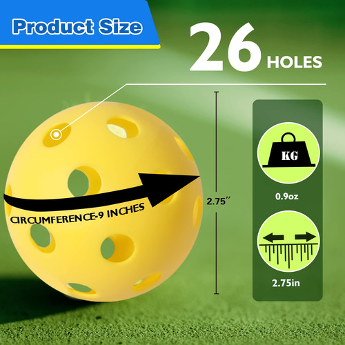 Gse - Pelotas De Pickleball, Juego De 26 Agujeros De Entrena