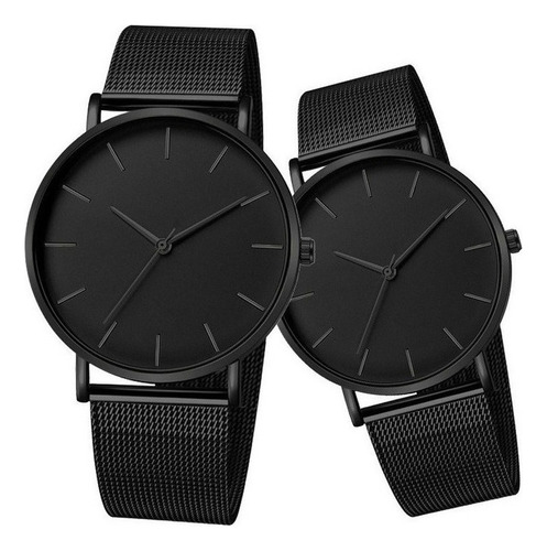 Reloj De Cuarzo Negro Para Hombre Personalidad Simple Y Moda