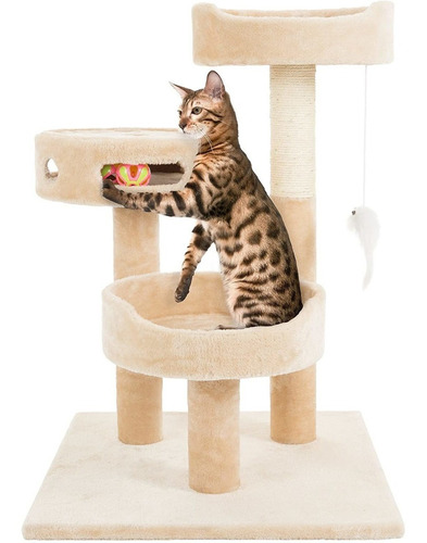 Torre Para Gatos De 3 Niveles Petmaker - 2 Perchas Alfombrad