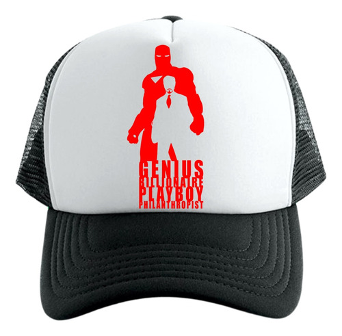 Gorra Tipo Trucker Negra Tony Stark Iron Man Millonario