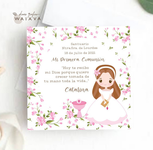 Imagen 6 de 10 de Estampas Tarjetas Primera Comunión De Nenas X 2u