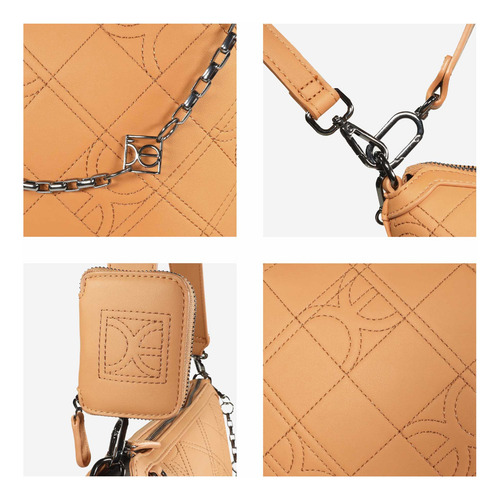 Bolsa Tote Cloe Para Mujer Material 100% Reciclado Con Asa Color Marrón claro