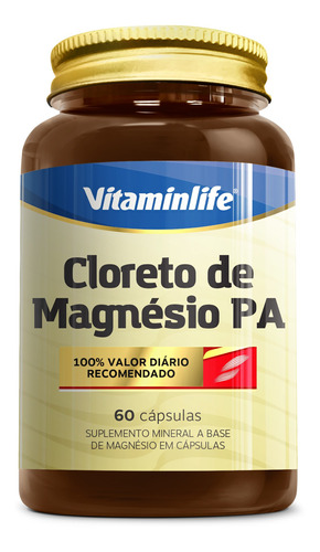 Cloreto De Magnésio P.a - 60 Cápsulas - Vitaminlife Sem sabor