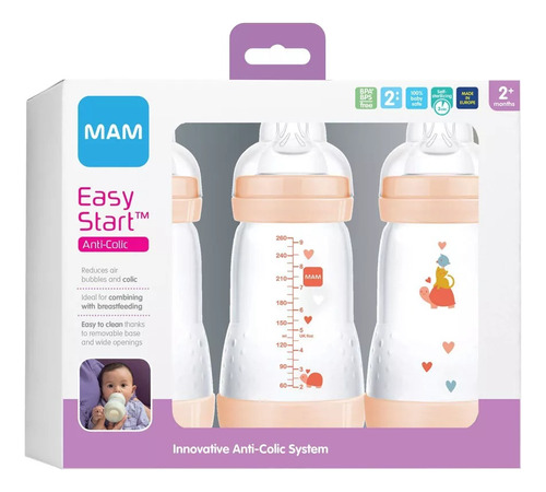 3 Mamilas Mam 2 Meses+ Easy Start Anti-colic