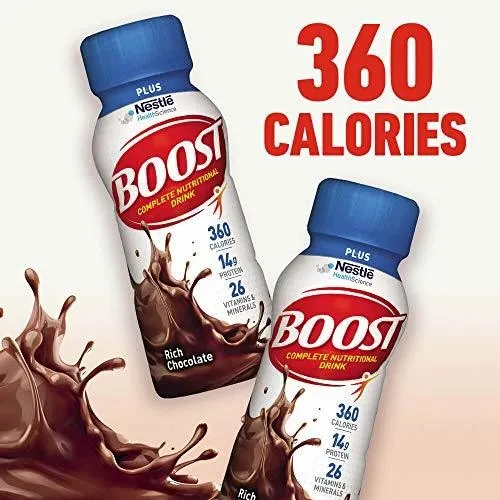 Bebida Nutricional Completa Boost Plus, Chocolate, 8 Oz (pack De 12)