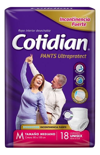 Pants Cotidian Ultraprotect, Talle M 18 Unid