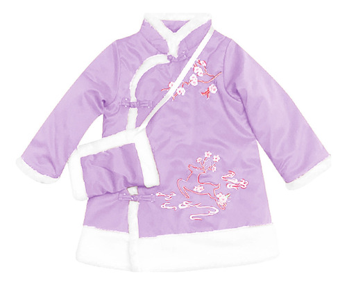 Vestido De Princesa Cheongsam De Manga Larga Para Niñas Y Bo