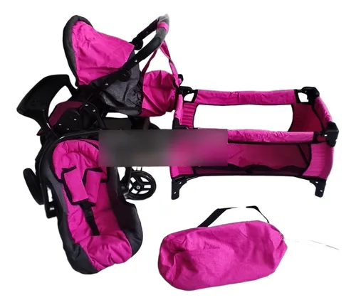 Juego de carreola portabebe y corral para muñecas sale
