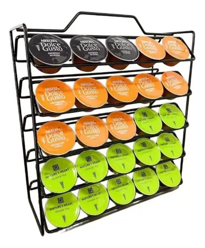 Porta 50 Cápsula Café Dolce Gusto Suporte Aramado Expresso Cor Preto