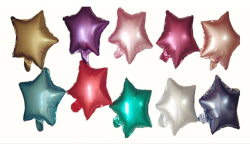 40 Globos Estrellas 9 Pulgadas Chrome 23 Cm Satin Cromado