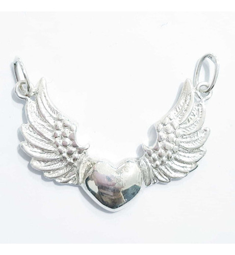 Dije Corazón Con Alas De Angel De Plata 925 Dp 801 