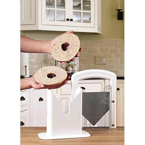 Cortador De Bagels, Cortador De Pan De Acero Inoxidable...