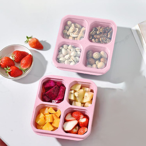 Recipientes Reutilizables Bento Box De 4 Compartimentos Para