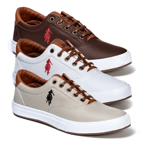 Combo 3 Pares De Sapatenis Masculino Da Polo Barato Original
