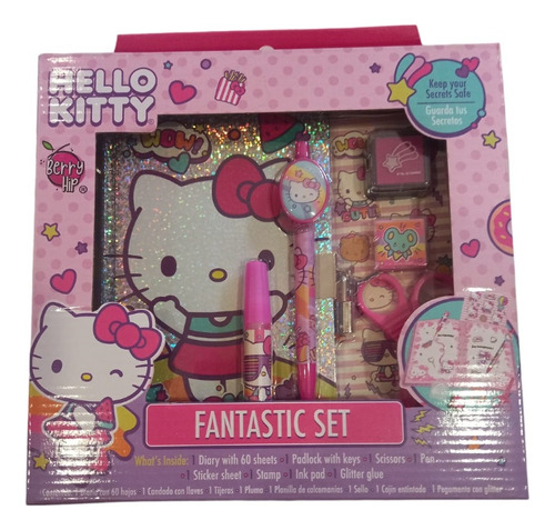 Set Para Colorear De Hello Kitty Diario Secreto 60 Hojas