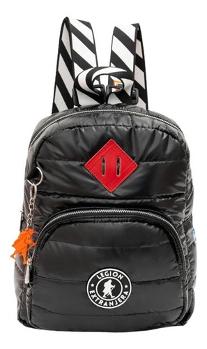 Mochila urbana Legion Extranjera Alison color negro diseño pop 8L