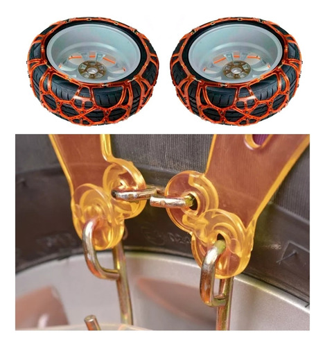 Kit Par Cadenas Nieve Barro Hielo Auto Tpu Resistente Cuotas Sin Interes
