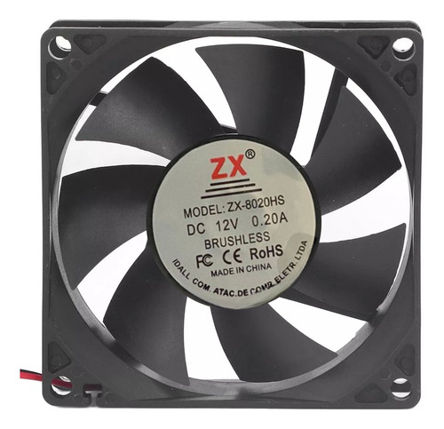 Ventuinha Micro Ventilador 80x80x20mm Cooler 12v Com Fio