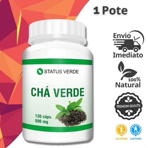 Chá Verde Diurético 100% Natural 120 Cáps - Status Verde
