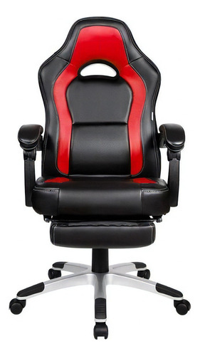 Cadeira Gamer Pelegrin Pel-3006 Couro Pu Preto E Vermelha Cor Preto e Vermelho