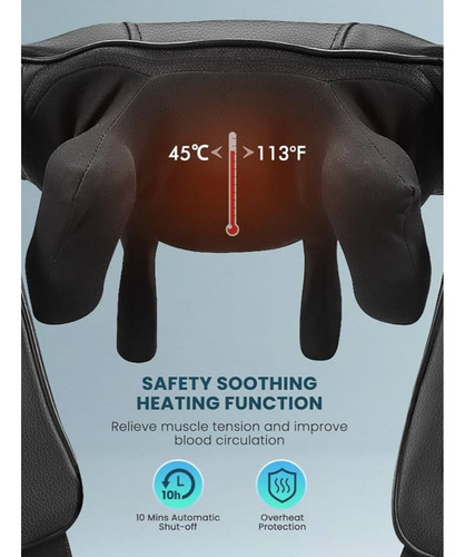 Masajeador Cuello Espalda Hombro Eléctrico De Calor Negro