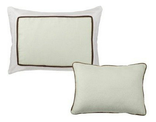 Bacati - Metro Lime / White / Chocolate 2 Piezas Dec Pillows