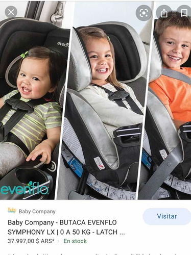 Butaca Evenflo Symphony All In One 3 A 50 Kg Huevito Booster