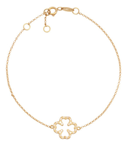 Pulseira Coração Com Diamantes Em Ouro 18k