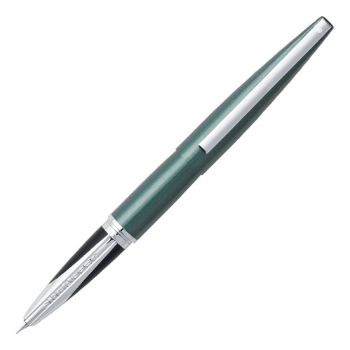 Sheaffer Taranis Verde Bosque Caja Adorno Cromo Punta Fina