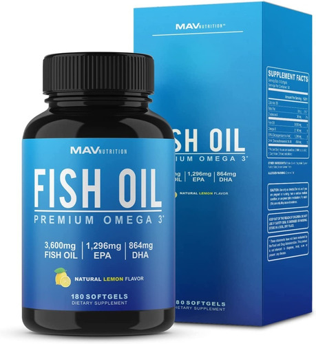 Fish Oil 3600mg Omega 3 2160mg 180 Softgels Envio Hoy